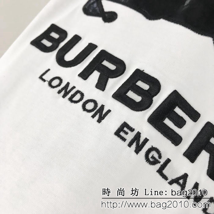 BURBERRY巴寶莉 19ss早春新款短袖 刺繡大騎士 刺繡立體字母 定制面料 高版本男女同款 ydi2226